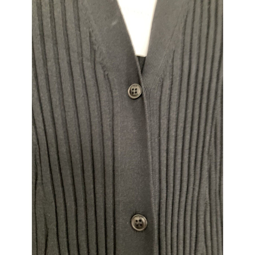 NEW Ted Baker Nardaa Longline Cardigan Dress Ribbed MEDIUM Black Viscose - Picture 8 of 16